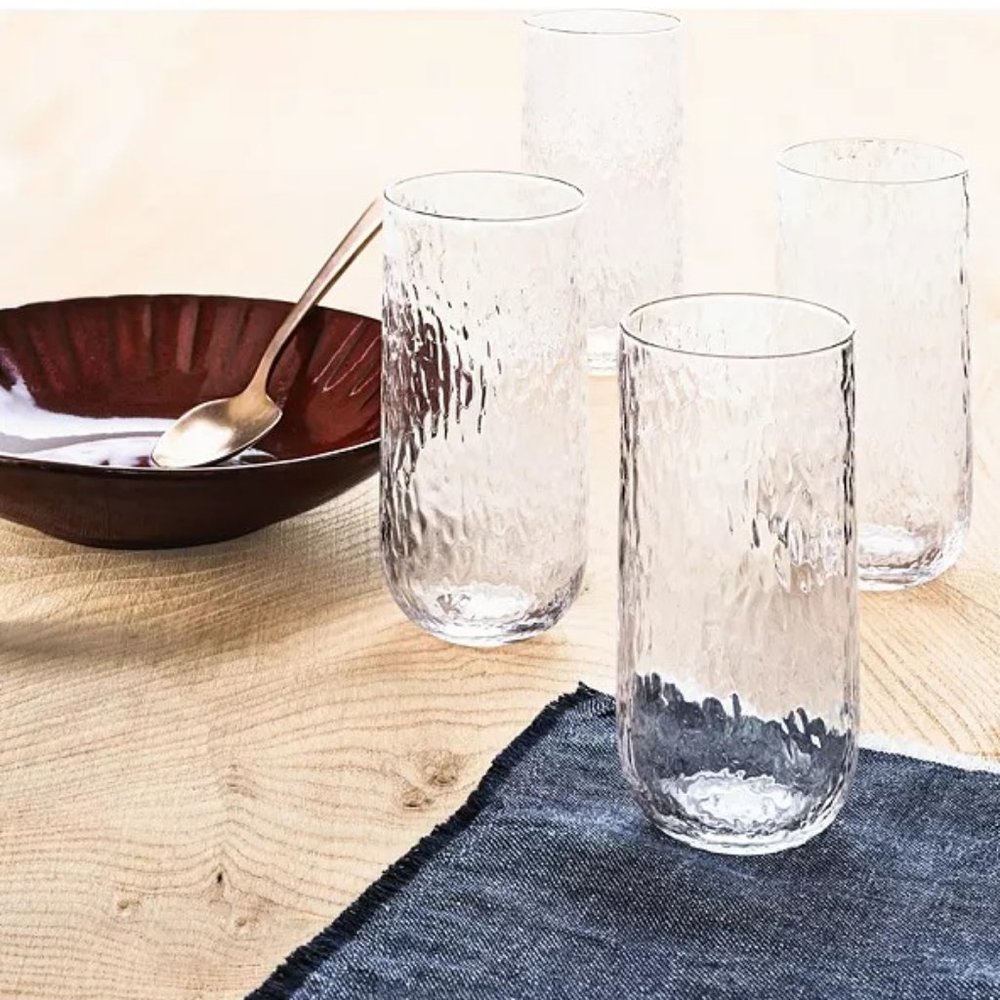 Lucky Brand Textured Highball Glasses, Set of 4
